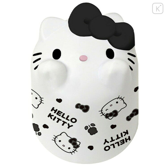 Japan Sanrio Melamine Tumbler - Hello Kitty : Bottom Face White Black Ribbon - 1