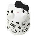 Japan Sanrio Melamine Tumbler - Hello Kitty : Bottom Face White Black Ribbon - 1