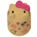 Japan Sanrio Melamine Tumbler - Hello Kitty : Bottom Face Sunburned Tan Pink Ribbon - 1