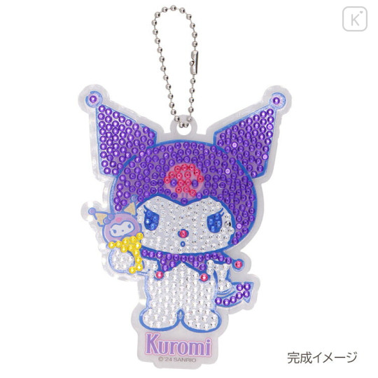 Japan Sanrio DIY Kira Gem Rhinestone Acrylic Keychain Set - Kuromi : Ice Cream - 2