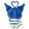 Japan Sanrio Plush Pouch & Bag Charm - Kuromi : Twinkle Eyes Blue Winter - 2