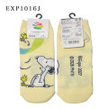 Japan Peanuts Socks - Snoopy & Woodstock : Green × Exop 2027 Flower Petal Yellow - 1