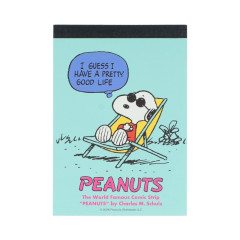 Japan Peanuts Mini Memo - Snoopy : Petit Collection Green