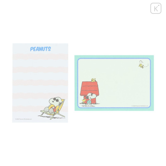 Japan Peanuts Mini Memo - Snoopy : Petit Collection Green - 2