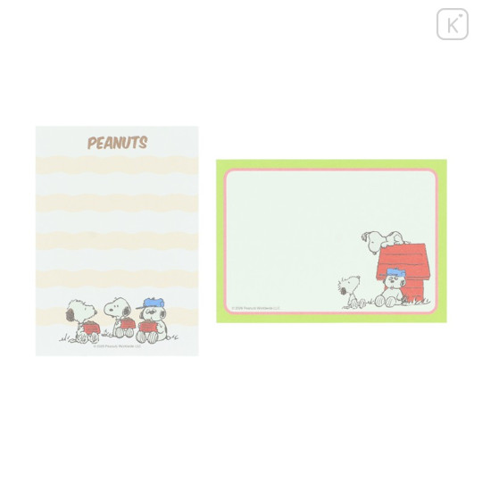 Japan Peanuts Mini Memo - Snoopy : Petit Collection Light Green - 2