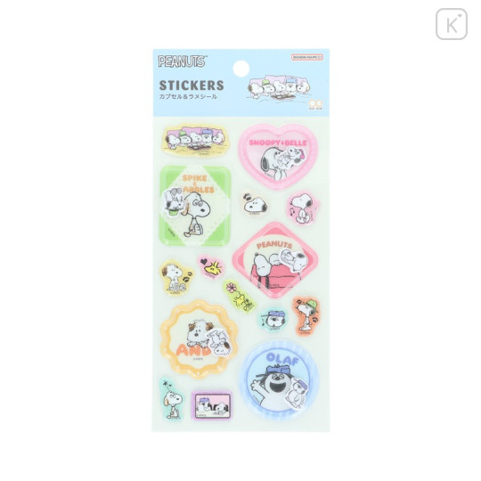 Japan Peanuts Capsule Glitter Stickers - Snoopy : Petit Collection Siblings - 1