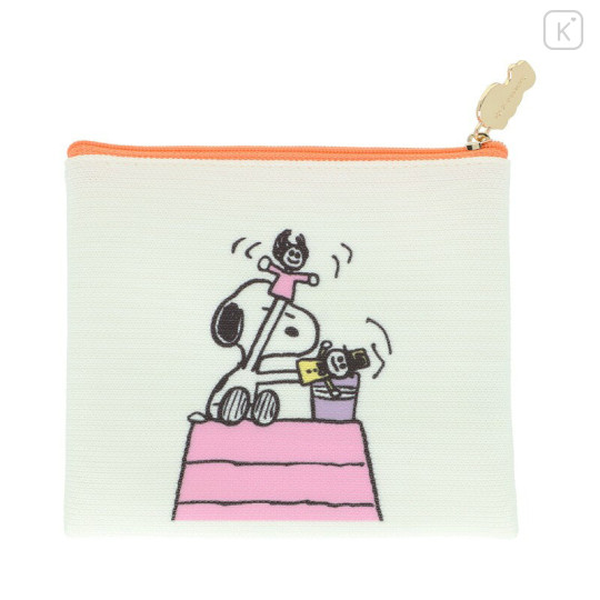 Japan Peanuts Flat Knit Pouch - Snoopy : Petit Collection Ivory - 2