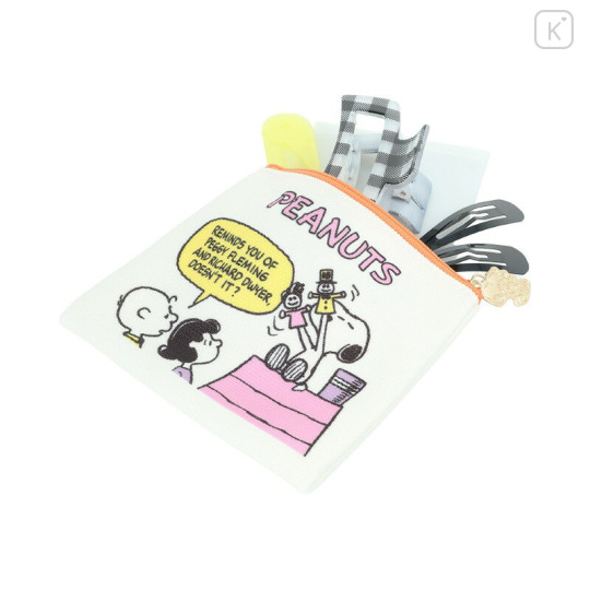 Japan Peanuts Flat Knit Pouch - Snoopy : Petit Collection Ivory - 3