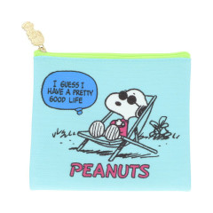 Japan Peanuts Flat Knit Pouch - Snoopy : Petit Collection Green