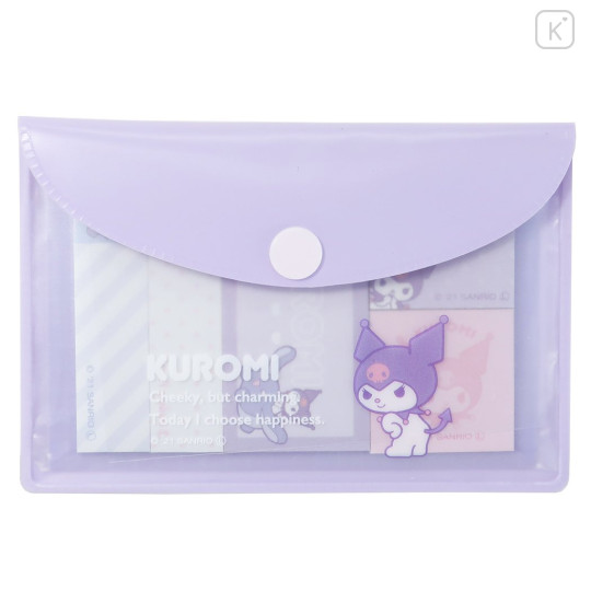 Japan Sanrio Sticky Notes with Case - Kuromi / Simple - 1