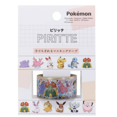 Japan Pokemon PIRITTE Masking Tape - Pikachu & Friends / MIX 3