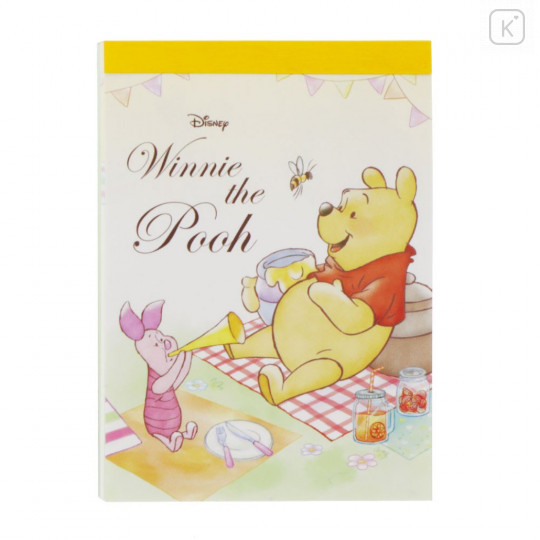 Japan Disney Mini Notepad - Winnie the Pooh / Picnic - 1