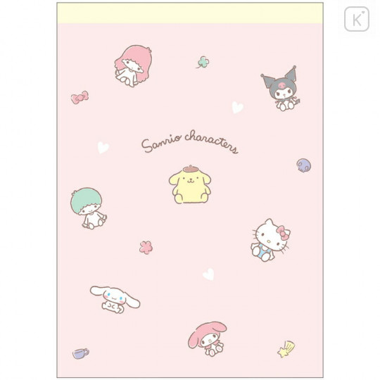 Japan Sanrio A6 Notepad - Characters / Pink - 1