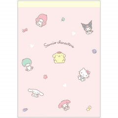 Japan Sanrio A6 Notepad - Characters / Pink