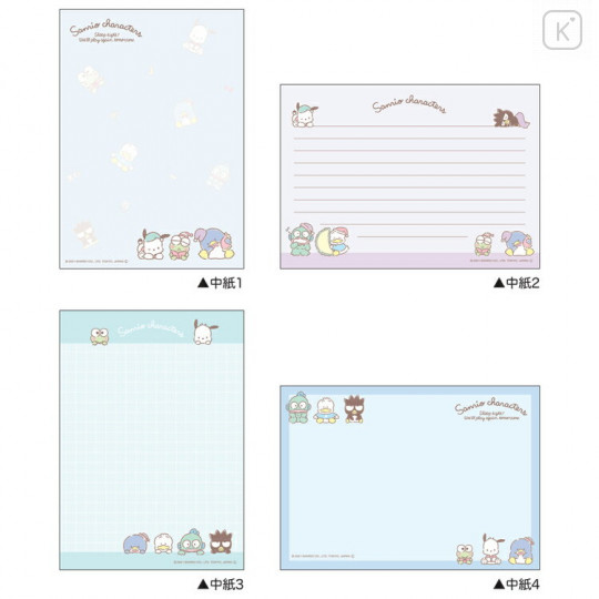 Japan Sanrio A6 Notepad - Characters / Blue - 2
