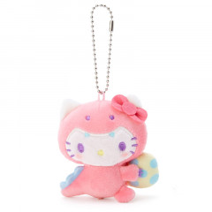 Japan Sanrio Flat Plush Keychain - Hello Kitty / Dinosaur