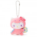 Japan Sanrio Flat Plush Keychain - Hello Kitty / Dinosaur - 1
