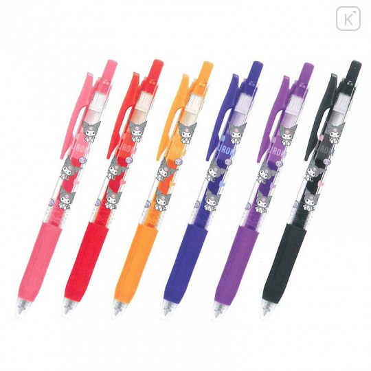 Japan Sanrio Sarasa Clip Gel Pen - 6 Color Set / Kuromi - 1