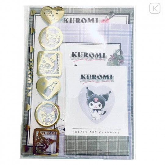 Japan Sanrio Mini Letter Set - Kuromi / Cheeky but Charming - 1