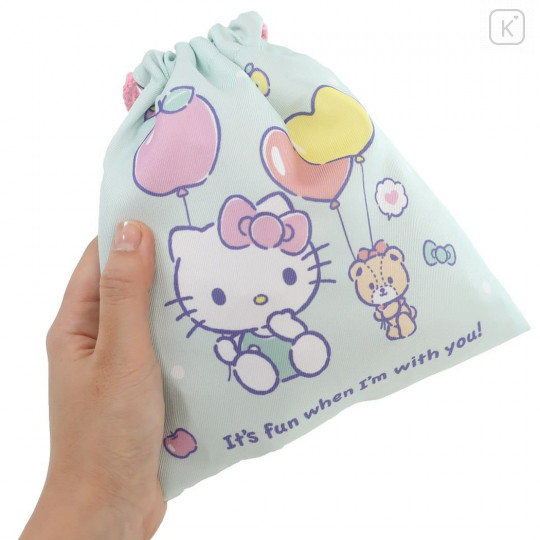 Japan Sanrio Drawstring Bag (S) - Hello Kitty / Chill - 2