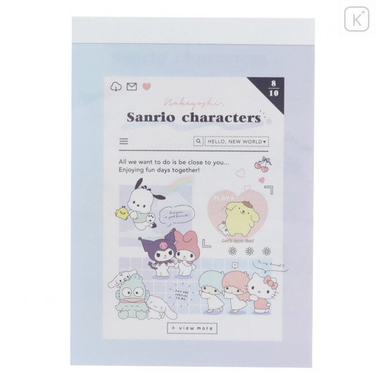 Japan Sanrio Mini Notepad - Mix Characters / Screen - 1