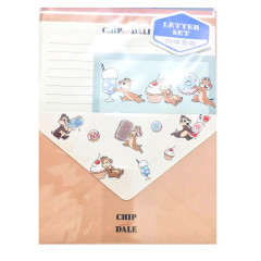 Japan Disney Letter Envelope Set - Chip & Dale / Mocha Sweets