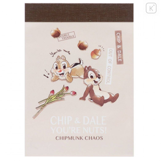 Japan Disney Mini Notepad - Chip & Dale / You're Nuts - 1