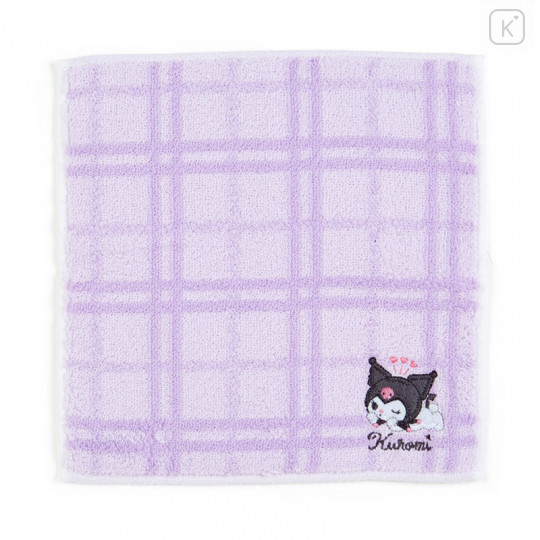 Japan Sanrio Petit Towel - Kuromi / Check - 1