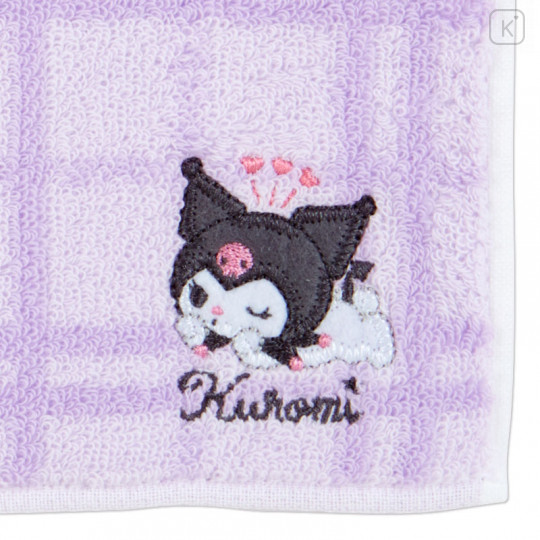 Japan Sanrio Petit Towel - Kuromi / Check - 2