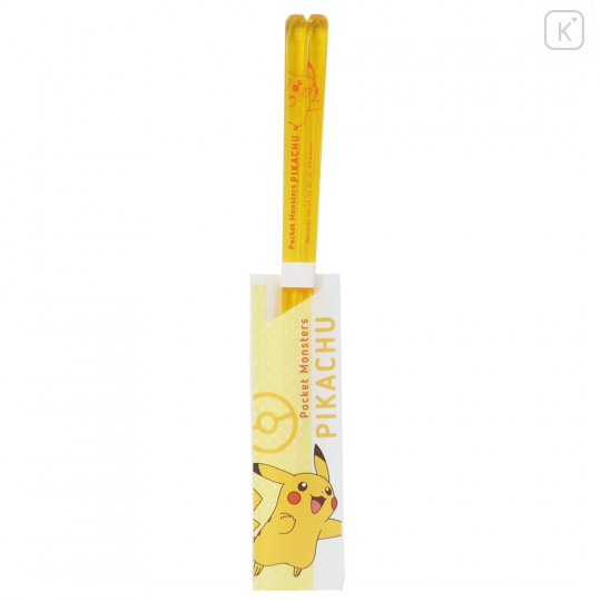 Japan Pokemon Transparent Chopsticks 23cm - Pikachu / Light Brown - 1