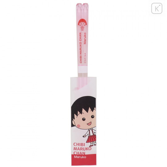 Japan Chibi Transparent Chopsticks 23cm - Maruko-chan / Light Pink - 1