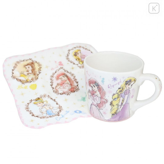 Japan Disney Ceramic Mug - Princesses Ariel & Mini Towel Set - 1