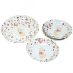 Japan Disney Ceramics Plate Set of 4 - Winnie The Pooh / Flower Dream