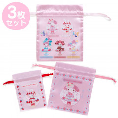 Japan Sanrio Drawstring Bag 3pcs Set - My Melody / Sweet Lookbook