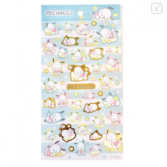 Japan Sanrio Gold Accent Sticker - Pochacco / 2021 Relax - 1