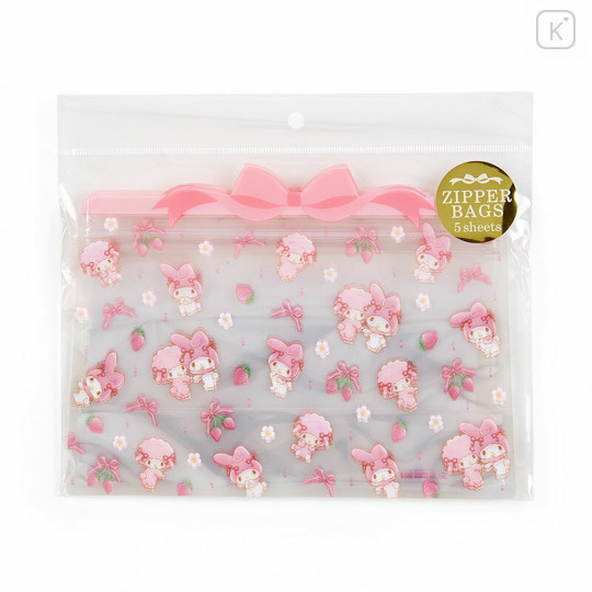 Japan Sanrio Zipper Clear Bag 5pcs Set - My Melody - 1