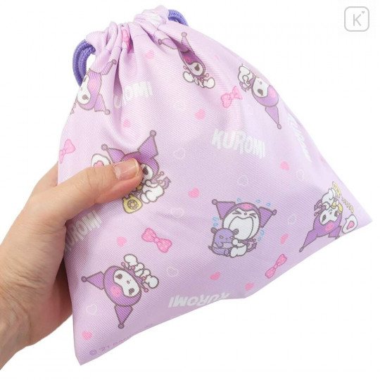 Japan Sanrio Drawstring Bag (S) - Kuromi / Naughty - 2