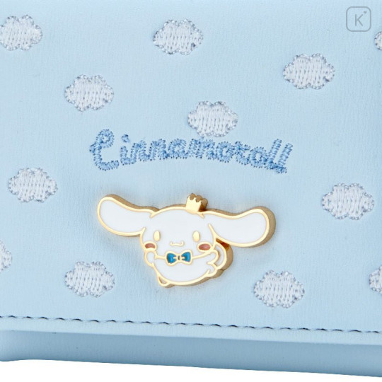 Japan Sanrio Tri-Fold Wallet - Cinnamoroll / 20th Anniversary Cinnamoroll Blue - 4