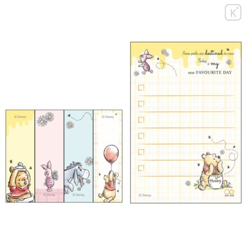 Japan Disney Sticky Notes - Winnie The Pooh / Yellow - 2