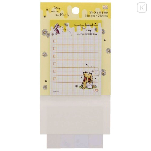 Japan Disney Sticky Notes - Winnie The Pooh / Yellow - 5