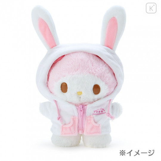 Japan Sanrio Dress-up Clothes (M) Bunny Ears Hoodie - Kuromi / Pitatto Friends - 5