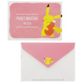 Japan Pokemon Letter Set with Die-cut Card - Pikachu : Poke Days 4 Pink - 6