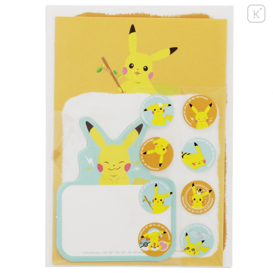 Japan Pokemon Letter Set with Die-cut Card - Pikachu : Poke Days 4 Orange - 3