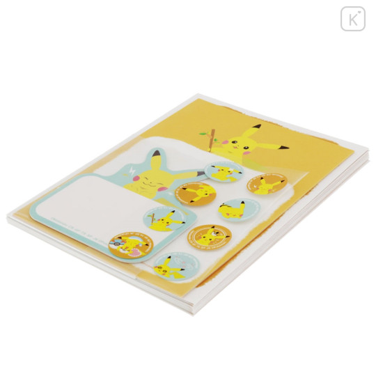 Japan Pokemon Letter Set with Die-cut Card - Pikachu : Poke Days 4 Orange - 4