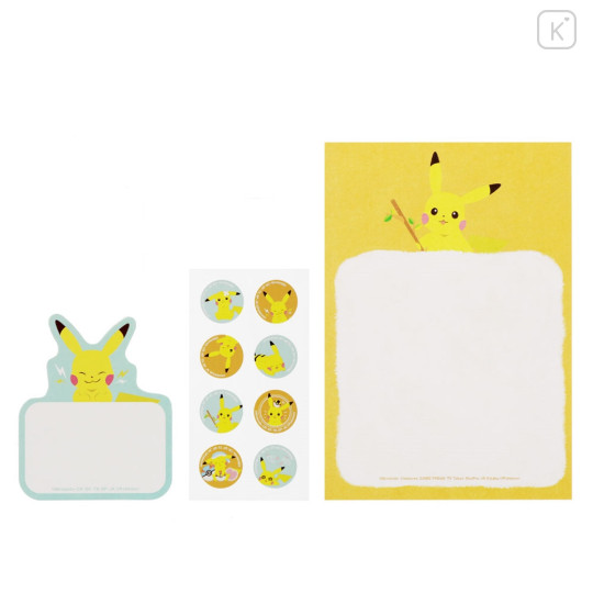 Japan Pokemon Letter Set with Die-cut Card - Pikachu : Poke Days 4 Orange - 5