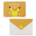 Japan Pokemon Letter Set with Die-cut Card - Pikachu : Poke Days 4 Orange - 6