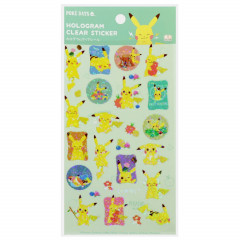 Japan Pokemon Hologram Clear Sticker - Pikachu / POKE DAYS VOL.4 Green