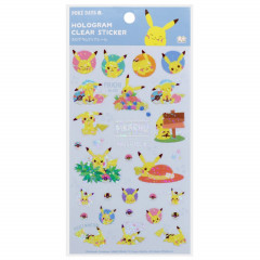 Japan Pokemon Hologram Clear Sticker - Pikachu / POKE DAYS VOL.4 Blue