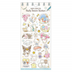 Japan Sanrio Fluffy Sketch Stickers - Mint