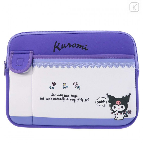 Japan Sanrio Tablet Case with Pen Pocket - Kuromi - 1